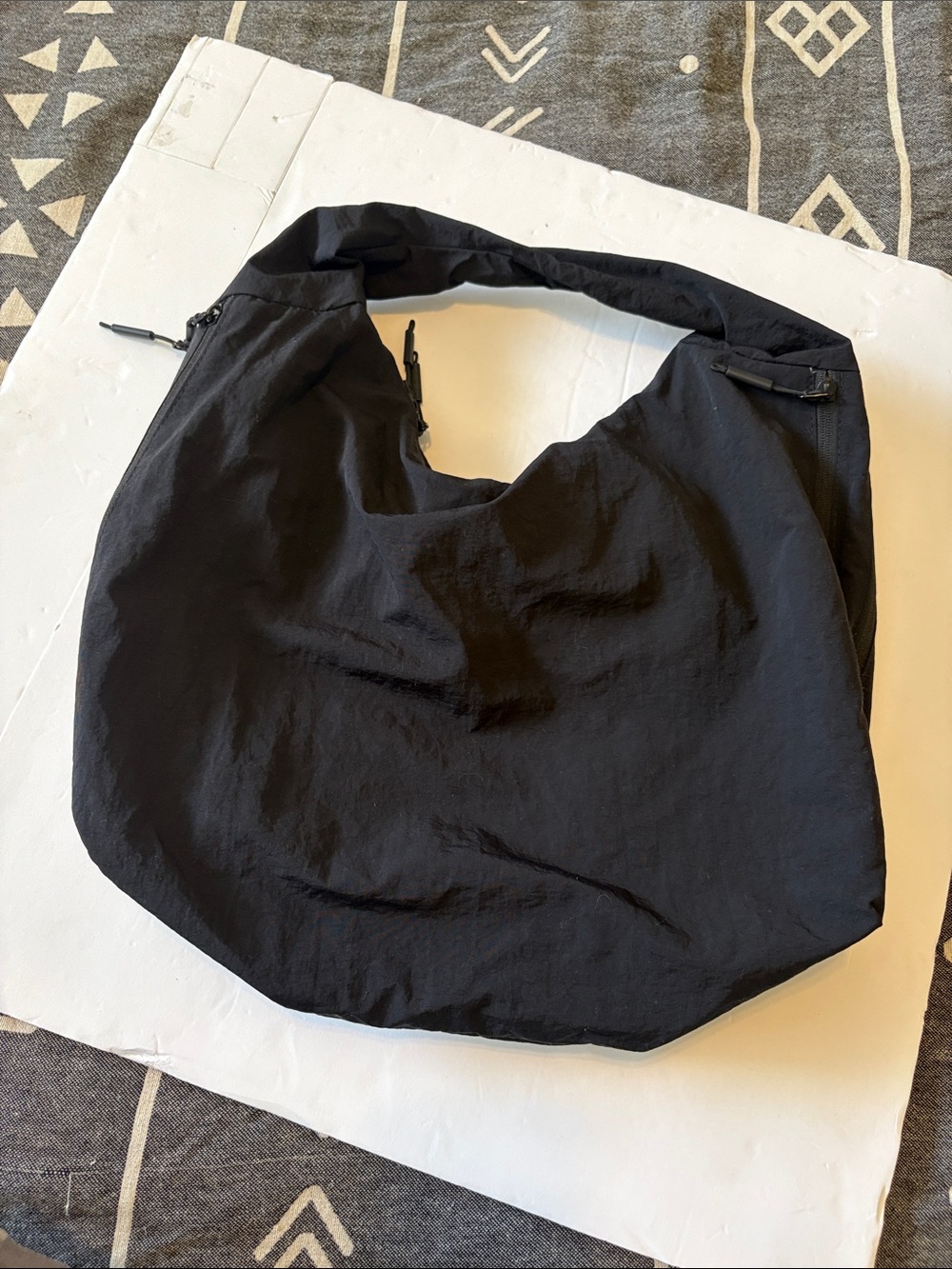 Black Lightweight Shoulder Hobo Bag